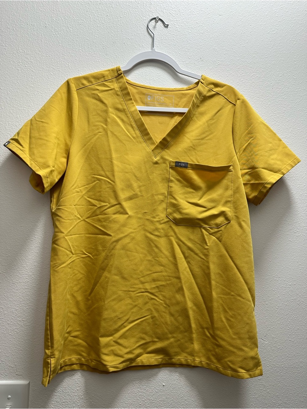 Figs Men's Scrub Top in Mustard Yellow